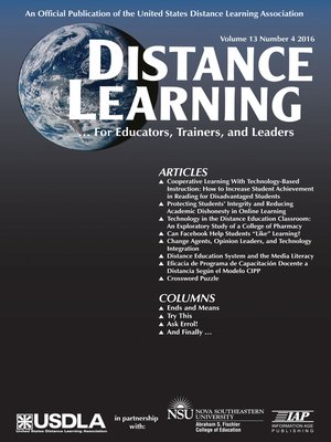cover image of Distance Learning, Volume 13, Issue 4